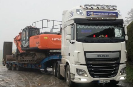lorry with digger