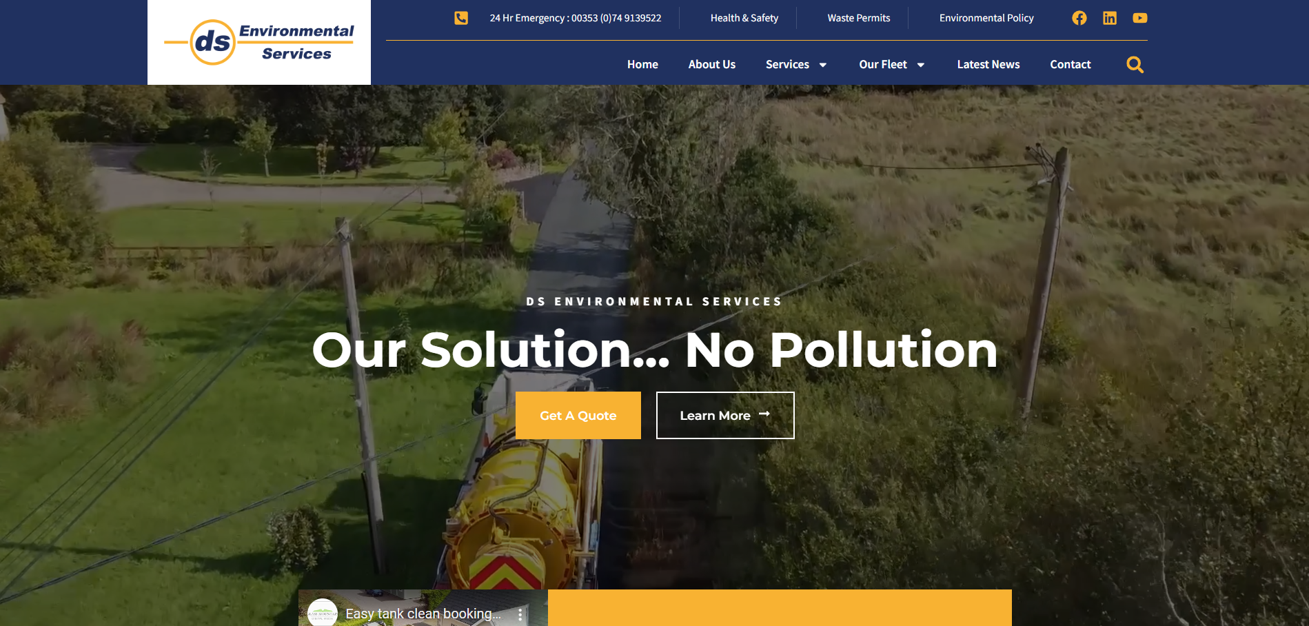 Main homepage for DS Environmental Cleaning Services